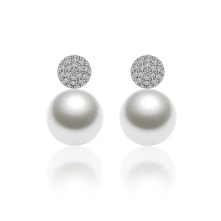 Celina Classic Pearl Earrings - Silver