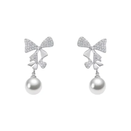 Noora Charming Bow Earrings - Silver