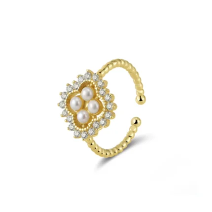 Yara Open Pearl Ring - Gold