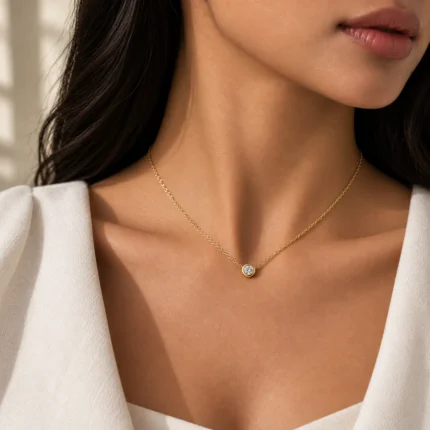 ⁦Safaa Solitaire Necklace⁩ - الصورة ⁦2⁩