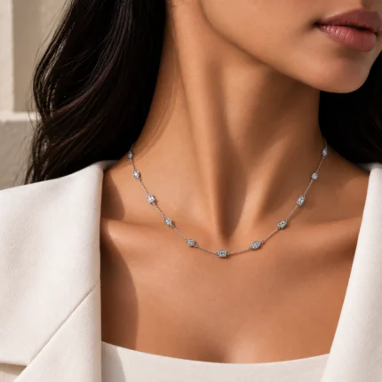 ⁦Luma Minimal Necklace - Silver⁩ - الصورة ⁦2⁩