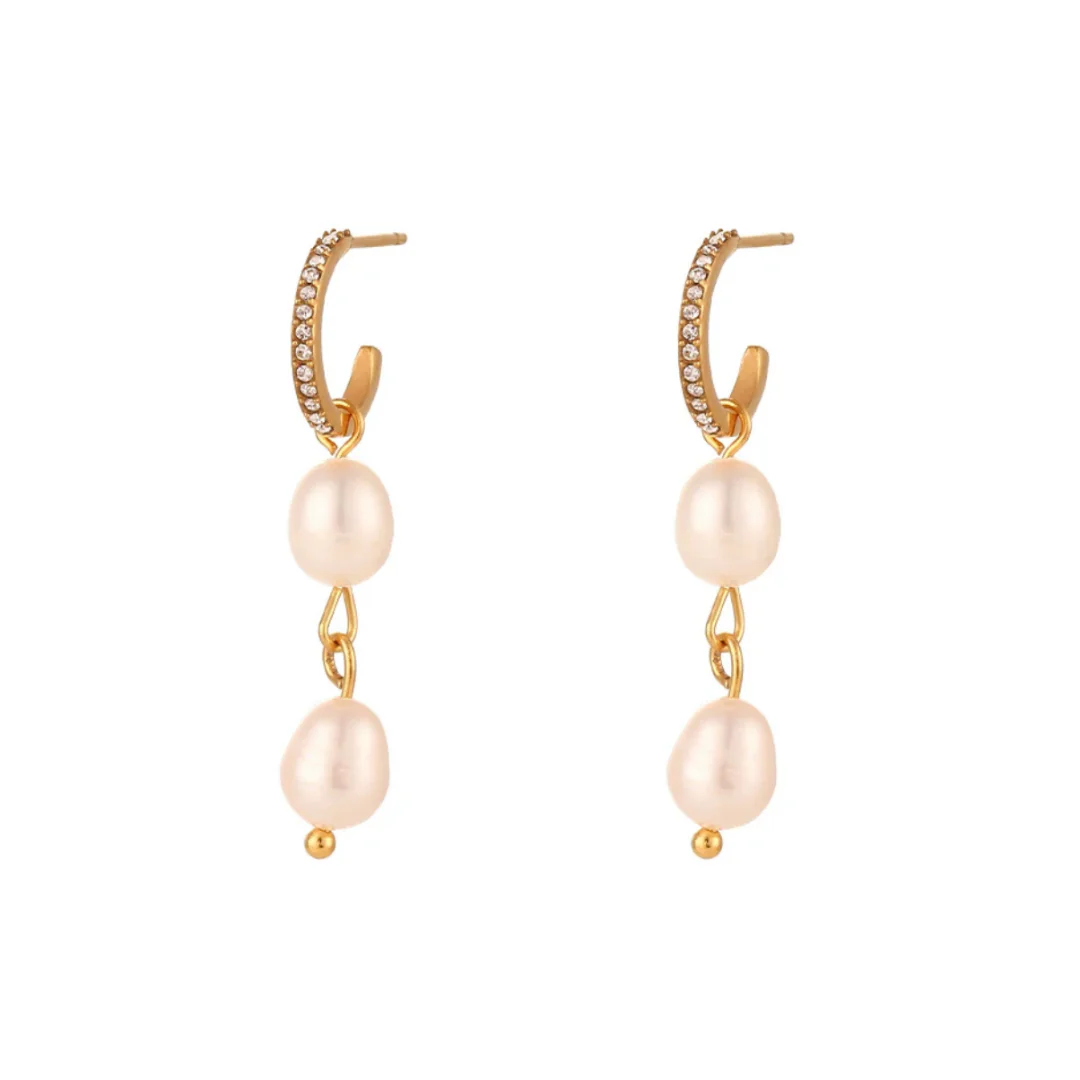 12 drop earrings, zircon earrings, feminine jewelry