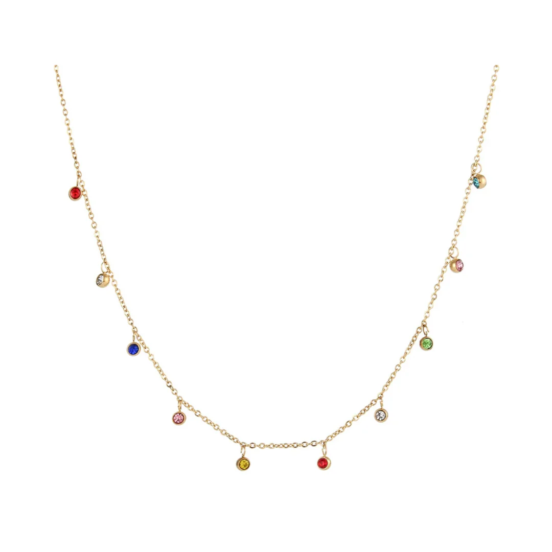 6 layered necklace, gold necklace, feminine jewelry