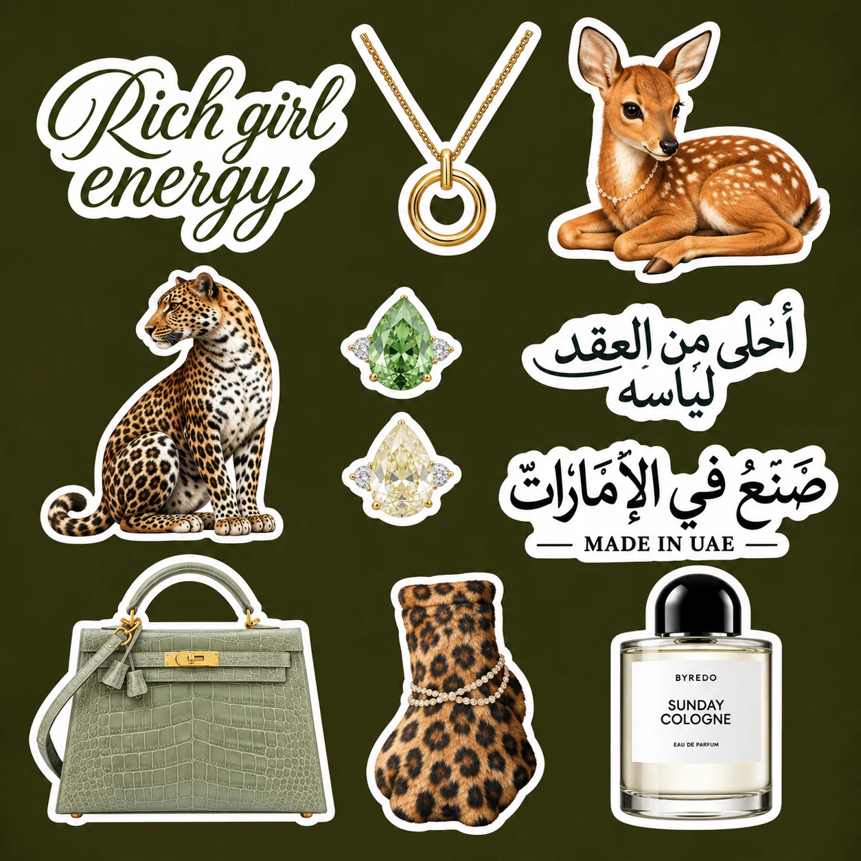ChatGPT Image Sep 29, 2026, 12_56_58 AM Rich Girl Energy Sticker Sheet - الصورة 1